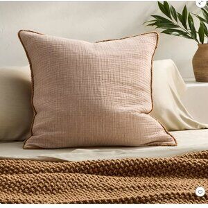 x2 Casaluna Euro 26"x26" Textured Chambray Decorative Throw Pillows & x1 Lumbar